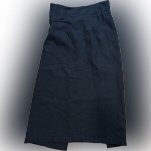 Ann Demeulemeester Wool Linen Cotton Skirt Size 34 Black Maxi With Strap Buckle